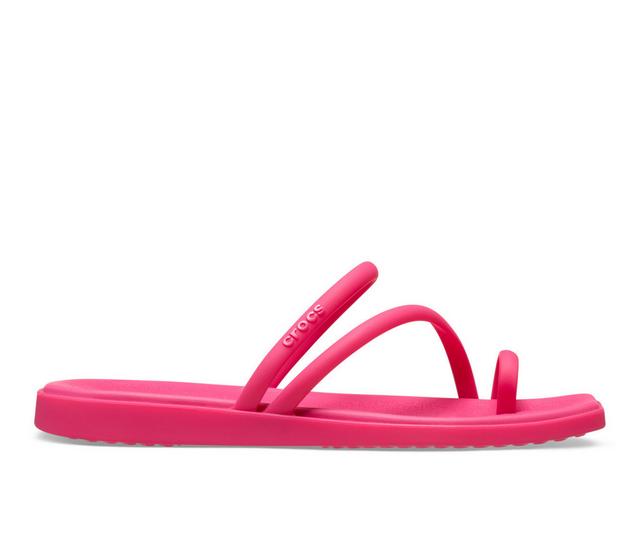 Women's Crocs Miami Toe Loop Sandals in Dragon Fruit color
