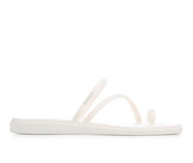 Women's Crocs Miami Toe Loop Sandals in Chalk color