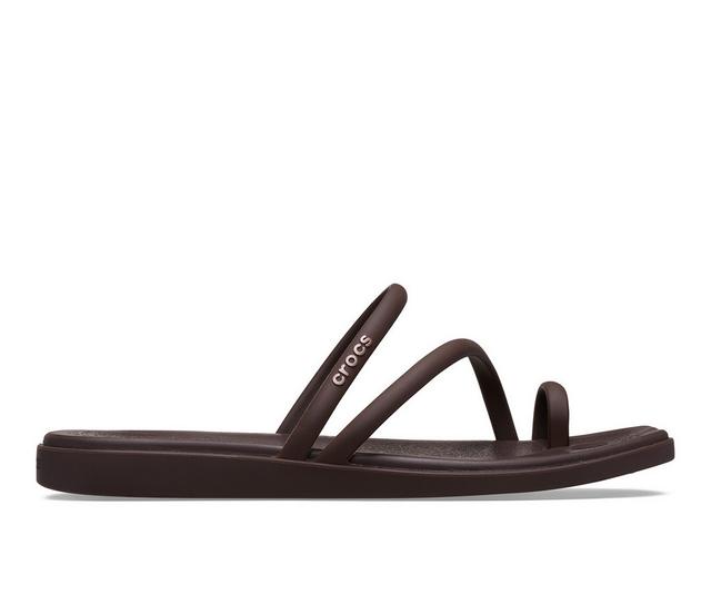 Women's Crocs Miami Toe Loop Sandals in Coffee color