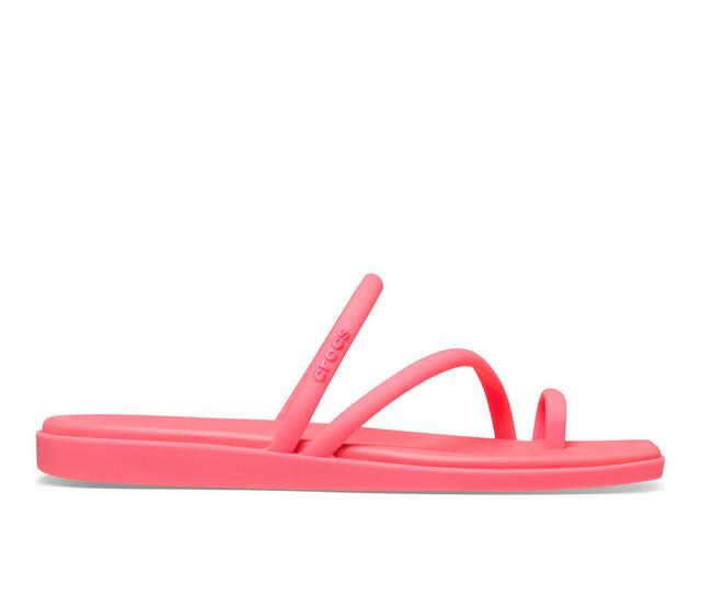 Women's Crocs Miami Toe Loop Sandals in Guava color