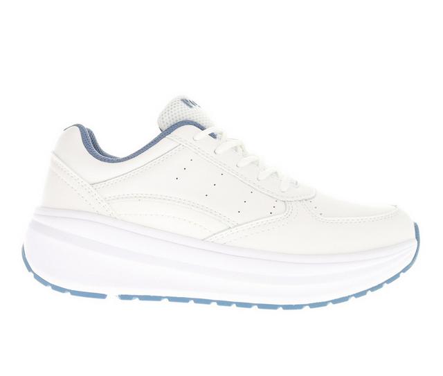 Women's Propet Ultima Walking Sneakers in White/Denim color
