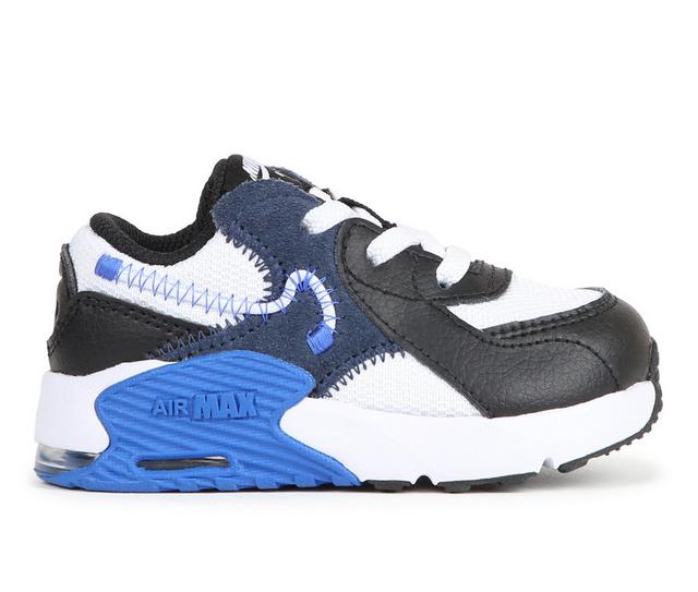 Boys' Nike Little Kid & Big Kid Air Max Excee New Mesh Running Shoes in Wht/Blk/Ryl/Nvy color
