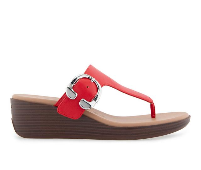 Women's Aerosoles Izola Wedge Sandals in Racing Red color