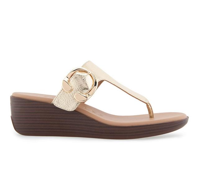Women's Aerosoles Izola Wedge Sandals in Soft Gold color