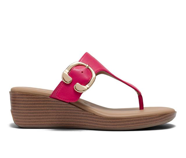 Women's Aerosoles Izola Wedge Sandals in Magenta color