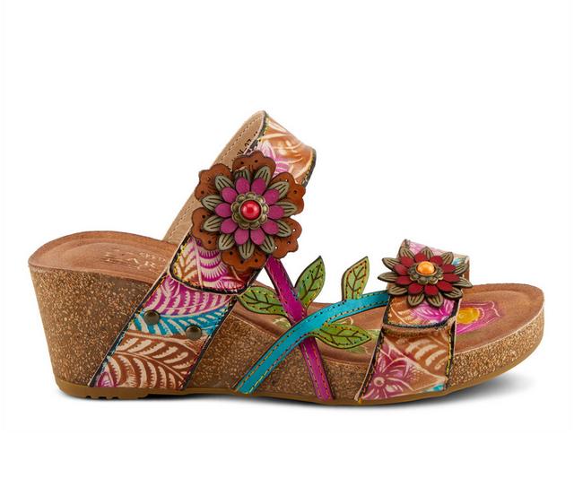 Women's L'Artiste Moai Wedges in Tan Multi color