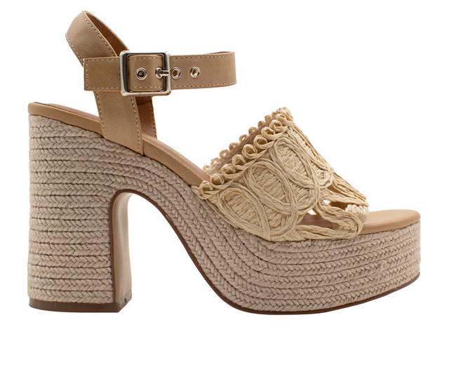 Women's SBICCA Bisbee Espadrille Dress Sandals in Natural color