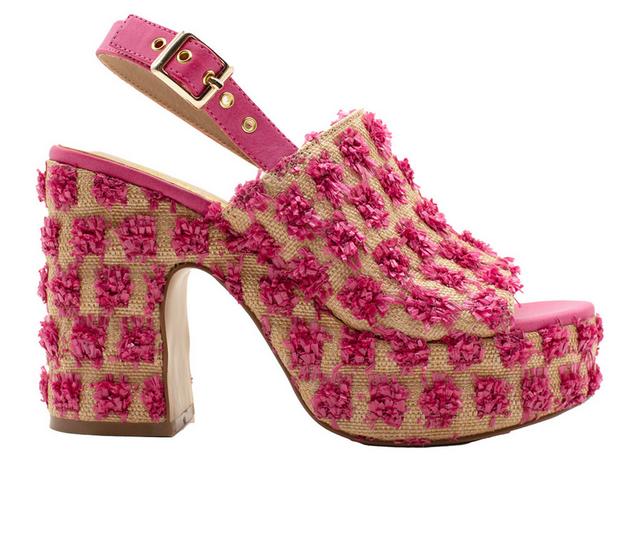 Women's SBICCA Missoula Platform Dress Sandals in Fuchsia color