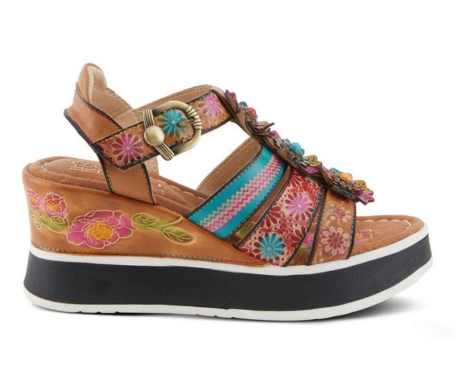 Women's L'Artiste Floralbloom Wedges in Tan Multi color