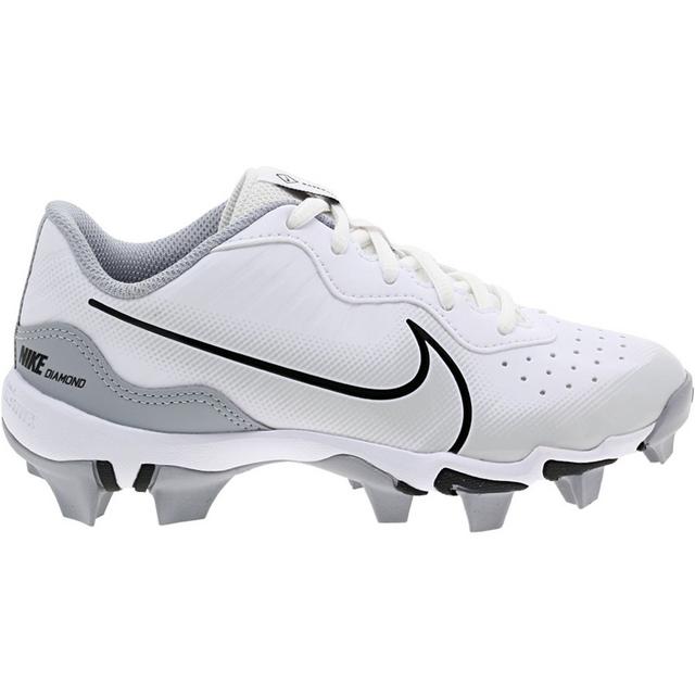 Boys' Nike Little Kid & Big Kid Alpha Hurache 4 Keystone Baseball Cleats in White/White color