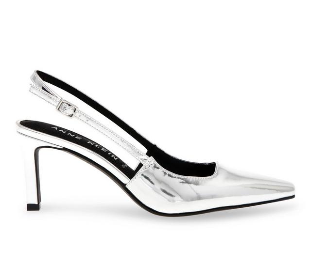 Women's Anne Klein Rafaela Slingback Pumps in Silver Patent color