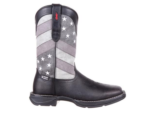 Men's Durango Rebel Faded Black Flag Western Boot in Black/Grey color