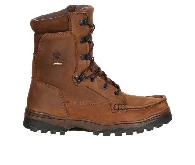Men's Rocky 8" Outback GORE-TEX Waterproof Hiking Boots in Light Brown color