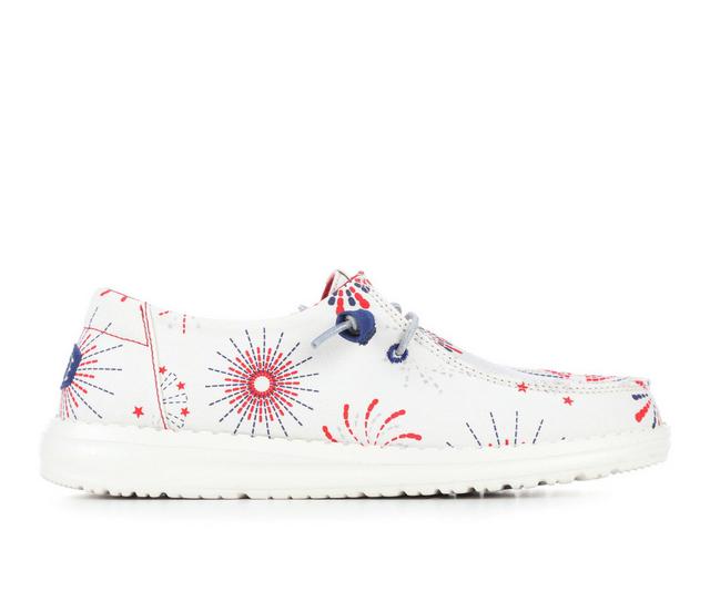 Women's HEYDUDE Wendy Fireworks in White color