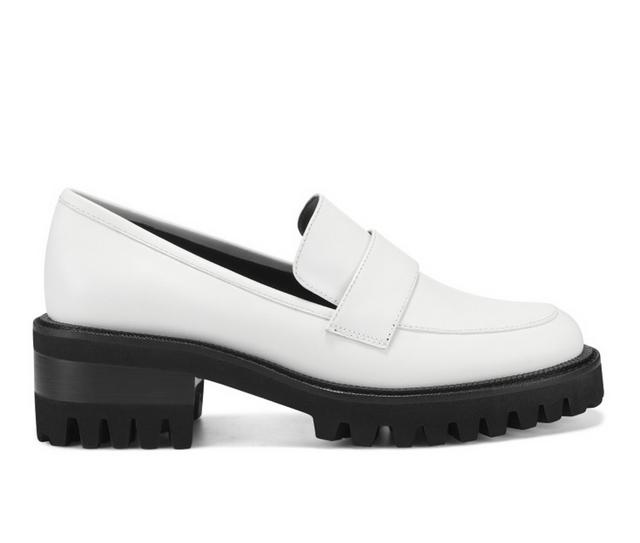 Women's Aerosoles Ronnie Heeled Loafers in White Leather color