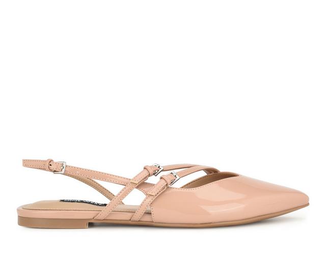 Women's Nine West Beley Mules in Natural Patent color