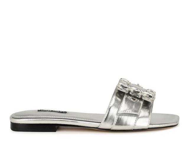 Women's Nine West Matter Sandals in Silver color
