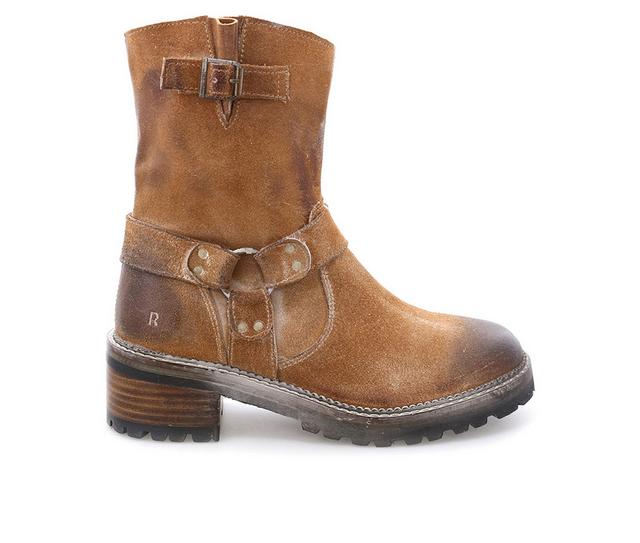 Women's ROAN by BED STU Emerson Mid-Calf Moto Boots in Tan color