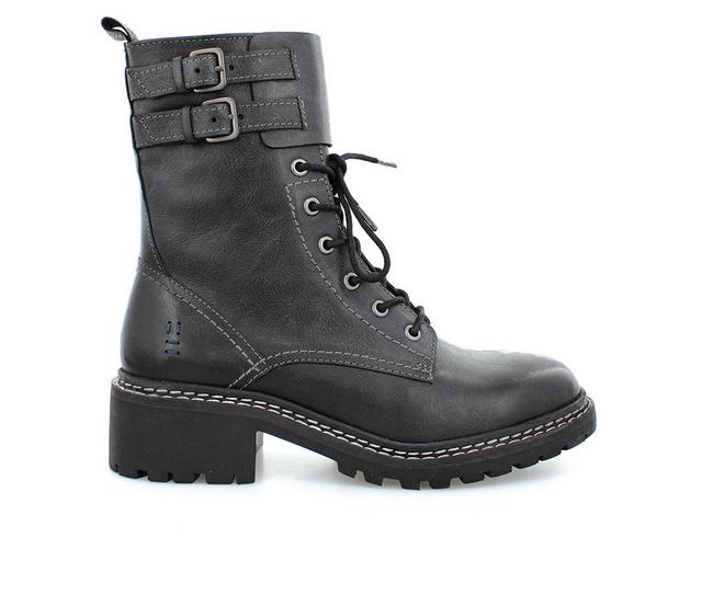 Women's ROAN by BED STU Noelia Mid-Calf Combat Boots in Black color