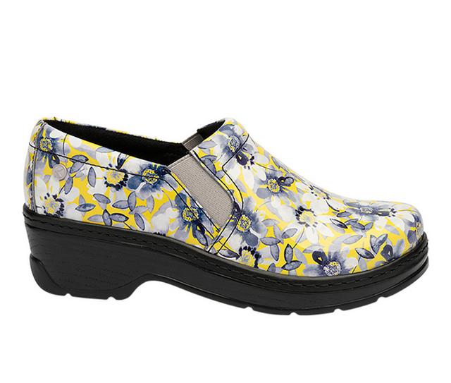 Women's KLOGS Footwear Naples Print Slip Resistant Shoes in Yelow Flora Pat color