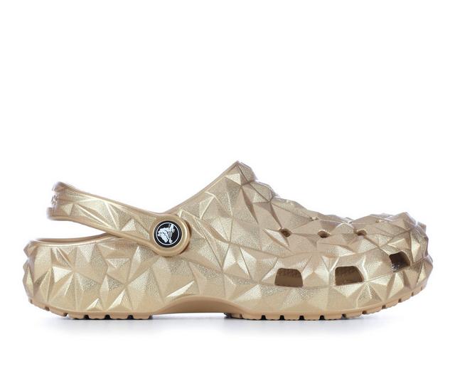 Women's Crocs Classic Metallic Geometric Clog in Gold color