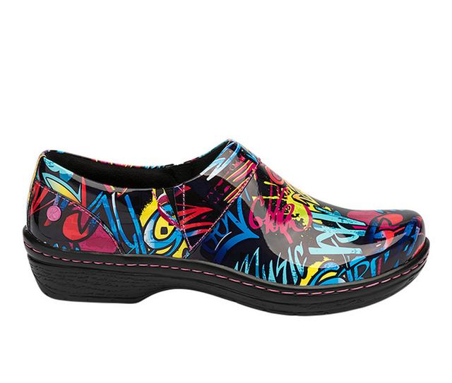 Women's KLOGS Footwear Mission Print Slip Resistant Shoes in Neon Grfti Ptnt color