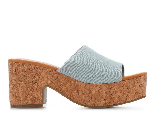 Women's Y-Not Suki Wedges in Denim color