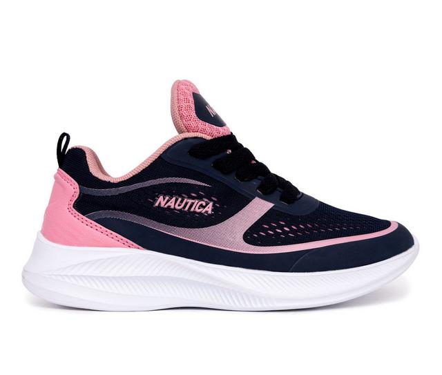 Girls' Nautica Little Kid & Big Kid Galey Y Running Shoes in Navy Peony color