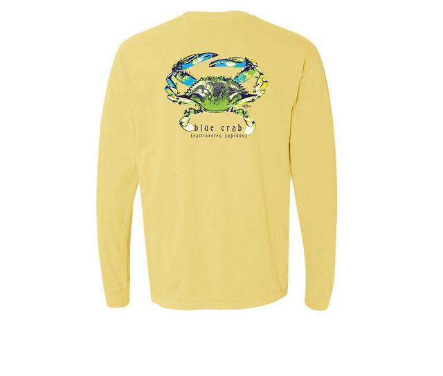 PHINS Long Sleeve Blue Crab Shirt in Butter color