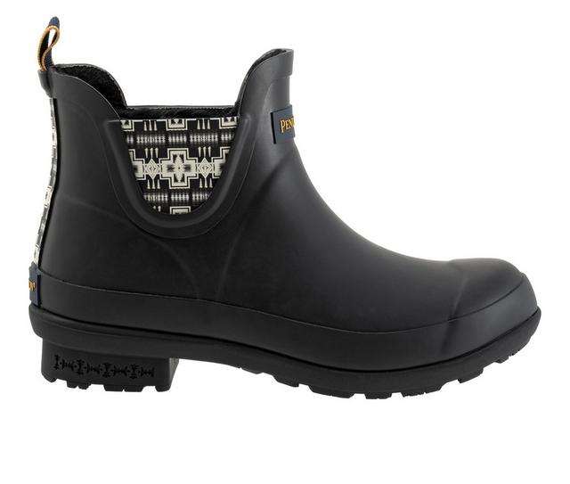 Women's Pendleton Harding Fur Chelsea Rain Boots in Black color