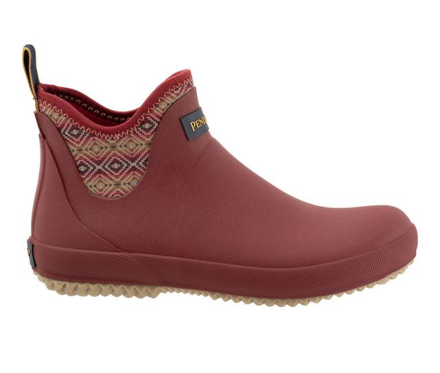 Women's Pendleton Abiquiu Sky Neo Chelsea Rain Boots in Dark Red color