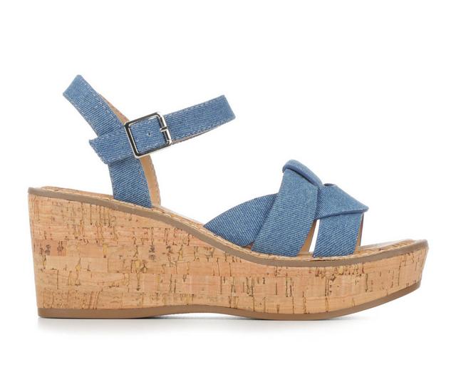Women's Y-Not Korinne Wedge Heels in Denim color