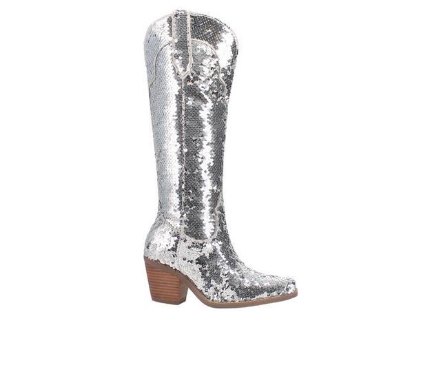Women's Dingo Boot Dance Hall Queen Western Boots in Silver color