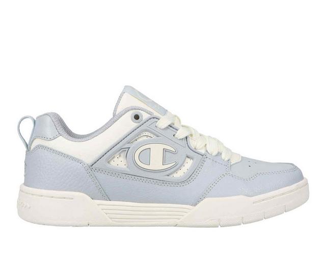 Girls' Champion Big Kid 5 On 5 Lo Court Sneakers in Silver/Chalk color