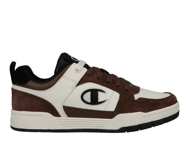 Boys' Champion Big Kid Aerna Lo Court Sneakers in Brown/Chalk color