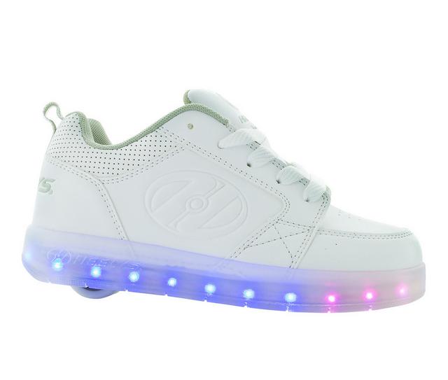 Kids' Heelys Little Kid & Big Kid Premium 1 Lo Light-Up Skate Sneakers in White color