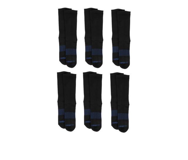 Copper Fit 6 Pack Men's Energy Crew Socks in Black color