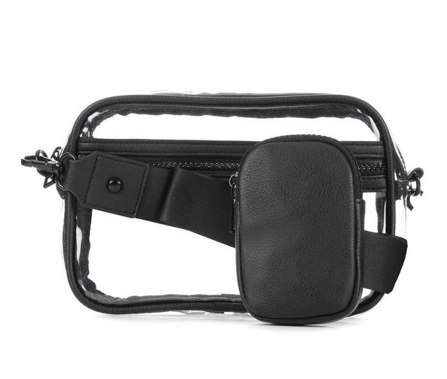 Madden Girl Clear Vinyl Camera Handbag in Black color