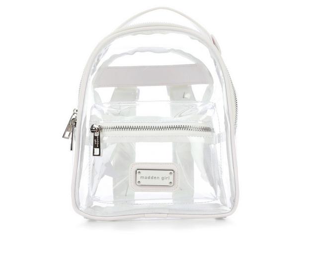 Madden Girl Clear Vinyl Mini Backpack in White color