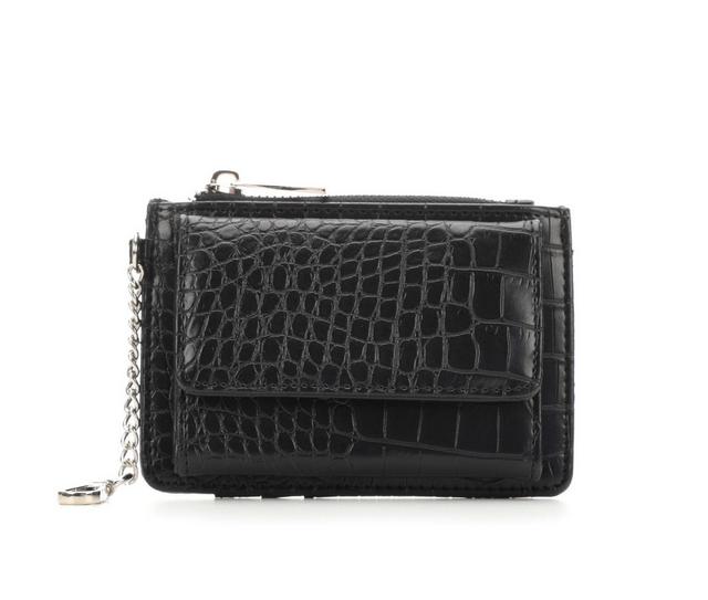 Madden Girl Croco/Pu Zip Wallet in Black color