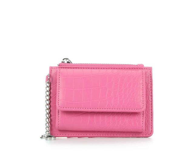 Madden Girl Croco/Pu Zip Wallet in Pink color