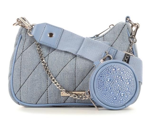 Madden Girl Quilted Denim HOBO Handbag in Denim color