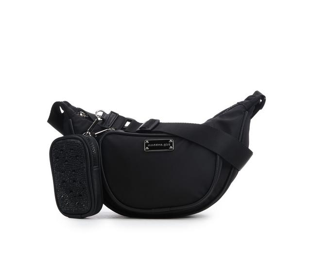 Madden Girl Nylon Cresecent Handbag in Black color