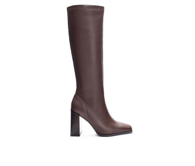 Women's Chinese Laundry Mary Knee High Heeled Boots in Brown color