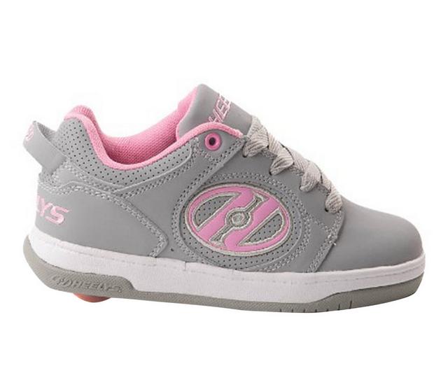 Girls' Heelys Little Kid & Big Kid Voyager Skate Shoes in Grey/Pinik color