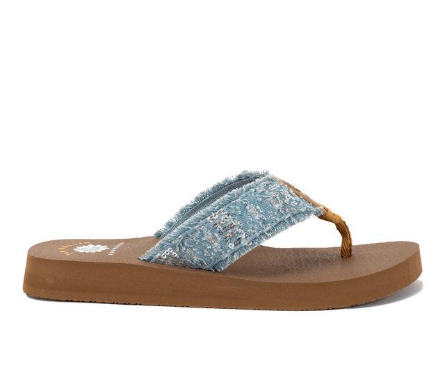 Women's Yellow Box Nayama Flip-Flops in Light Denim color