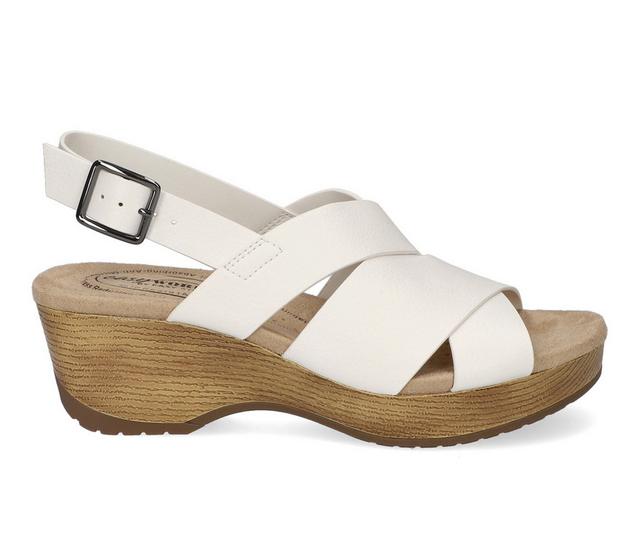 Women's Easy Works by Easy Street Raffey Wedge Sandals in White color