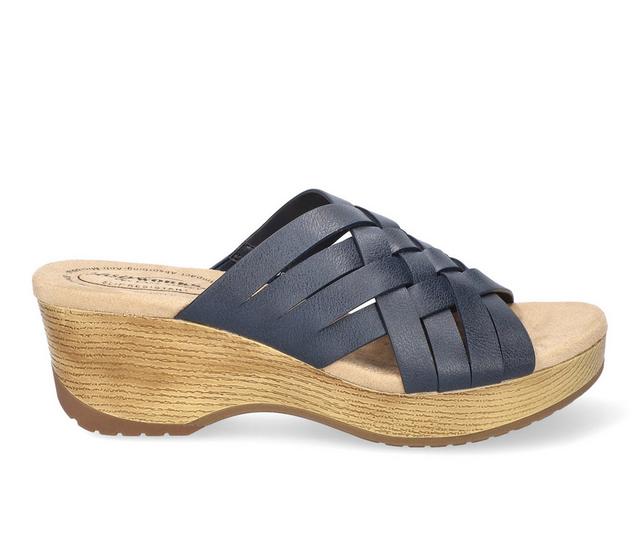 Women's Easy Works by Easy Street Rosanna Wedge Sandals in Navy color