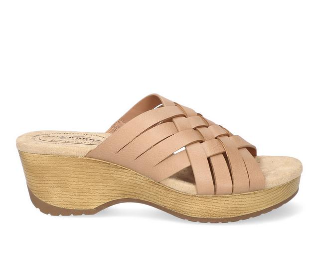 Women's Easy Works by Easy Street Rosanna Wedge Sandals in Nude color