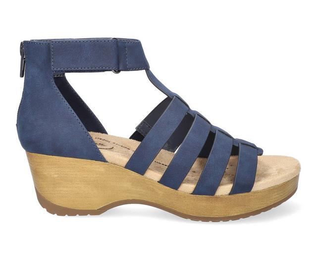 Women's Easy Works by Easy Street Runa Wedge Sandals in Navy color